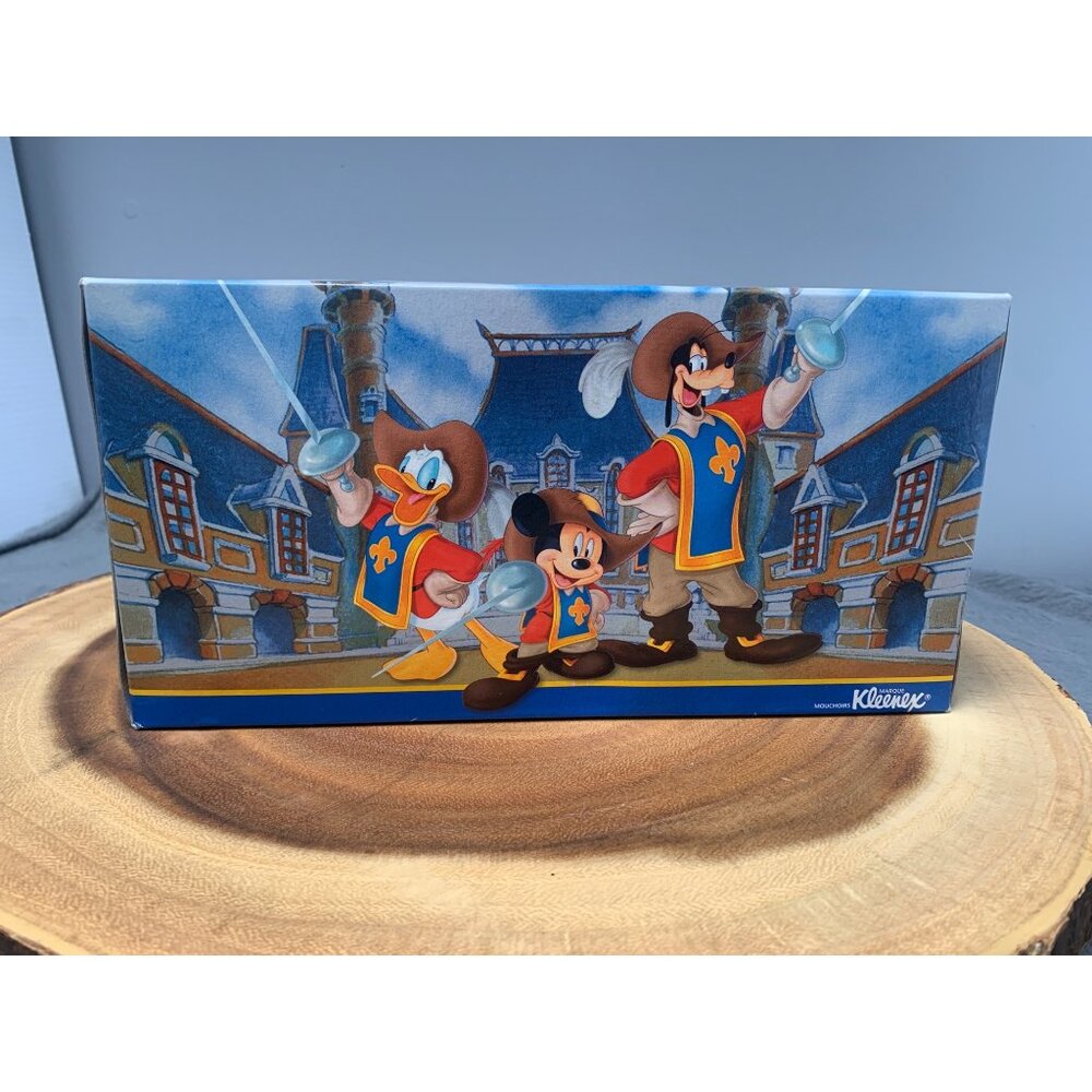 Disney Mickey Donald Goofy Three Musketeers Kleenex Facial Tissue Box Limited Ed